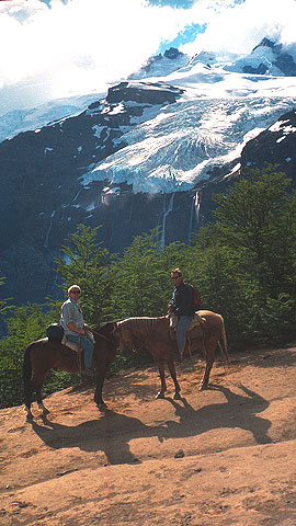glaciar Casta&ntilde;o Overa, pampa linda, cabalgatas, tronador, glaciares