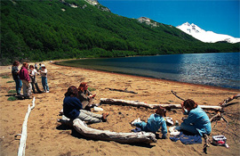 laguna ilon, pampa linda, caminatas, tronador, glaciares, lagunas, playas